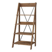 Frankie 68" Solid Wood Ladder Bookshelf - Brown