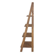 Frankie 68" Solid Wood Ladder Bookshelf - Brown