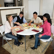 Lifetime 48" Fold-in-Half Round Commercial Grade Table, White Granite 