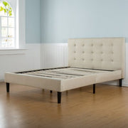 Taupe Tufted Upholstery Platform Bed, Assorted Sizes