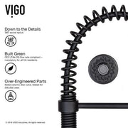 Vigo Edison Pull-Down Spray Kitchen Faucet (Matte Black)