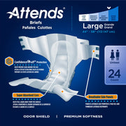 Attends Adult Incontinence Brief L Heavy Absorbency Contoured, DDA30, Heavy to Severe, 24 Ct