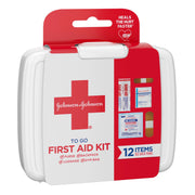 Johnson & Johnson First Aid To Go Portable Mini Travel Kit, 12 pieces