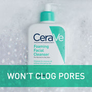 CeraVe Foaming Facial Cleanser, Daily Face Wash for Normal to Oily Skin, 12 fl oz.