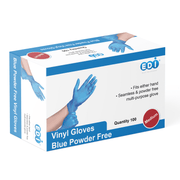 EDI Blue Vinyl Gloves (Medium, 100)