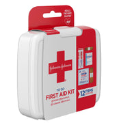 Johnson & Johnson First Aid To Go Portable Mini Travel Kit, 12 pieces