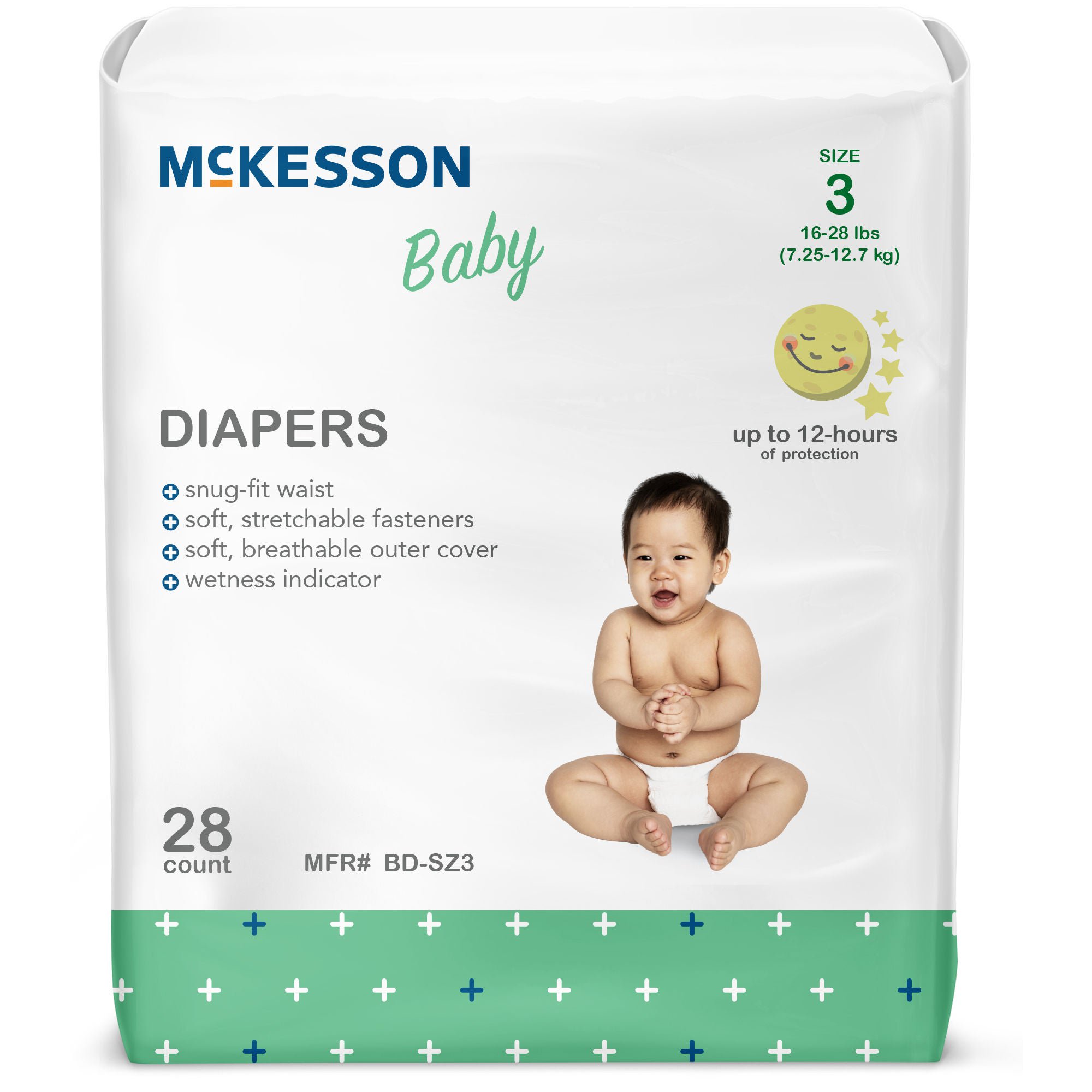 McKesson Baby Diapers, Size 3 for Babies weighing 16 ? 28 lbs.