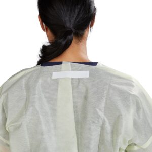 McKesson AAMI Level 2 Isolation Gown, Tape Tab Neck Style, Extra Large, Yellow - Image 3