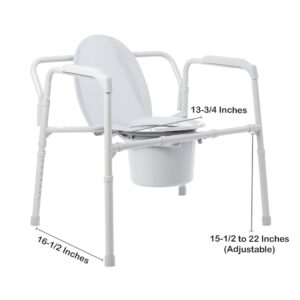 McKesson Fixed Arm Steel Folding Commode Chair, 15.5 ? 22 Inch - Image 3