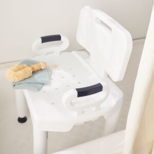 McKesson Bath Bench with Removable Arm Rail and Back, 21.25 Inch Width - Image 4