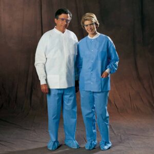 Halyard Universal Precautions Lab Jacket, Hip Length, Medium, White - Image 1