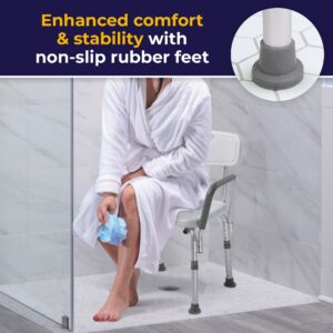 drive? Shower Chair with Back and Removable Padded Arms - Image 7