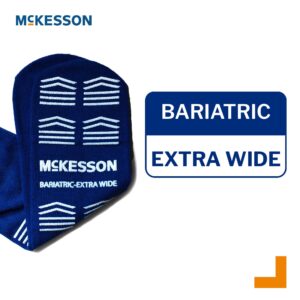 McKesson Slipper Socks, Single Tread, Bariatric, Extra Wide, Kingfisher Blue - Image 3