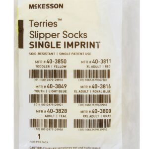 McKesson Terries? Single Tread Slipper Socks, Toddler, Pale Yellow - Image 4