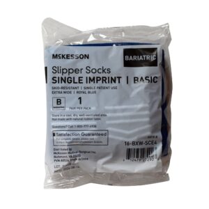 McKesson Slipper Socks, Single Tread, Bariatric, Extra Wide, Kingfisher Blue - Image 6