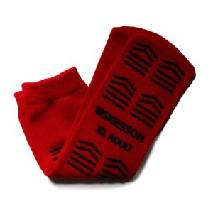McKesson Slipper Socks, Double Tread, Extra Large, Red - Image 1