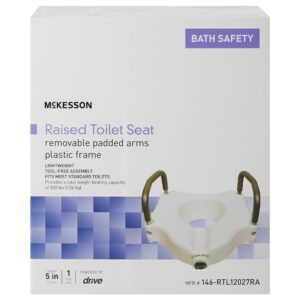 McKesson Raised Toilet Seat, 5-Inch Height, White - Image 2