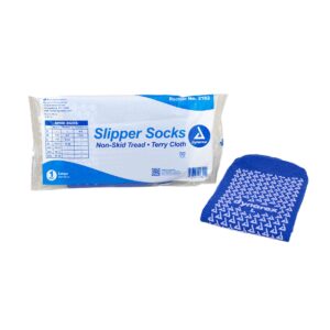 dynarex? Single Tread Slipper Socks, Large, Blue - Image 1