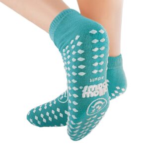 Pillow Paws? Slipper Socks Double Print, One Size Fits Most, Teal - Image 1