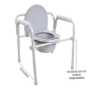 McKesson Folding Fixed Arm Steel Commode Chair - Image 5