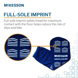 McKesson Slipper Socks, Single Tread, Bariatric, Extra Wide, Kingfisher Blue - Image 4