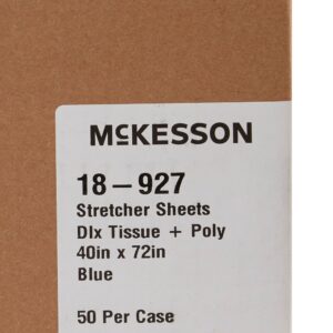 McKesson Blue Flat Stretcher Sheet, 40 x 72 Inch - Image 4