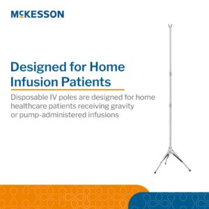 McKesson IV Pole, Three Legs, Two Hooks - Image 5