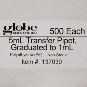 Globe Scientific Transfer Pipette, 5 mL, 3.4 mL Draw Volume - Image 3