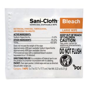 Sani-Cloth? Bleach Germicidal Large Disinfectant Wipes, 5 x 7 Inch - Image 2