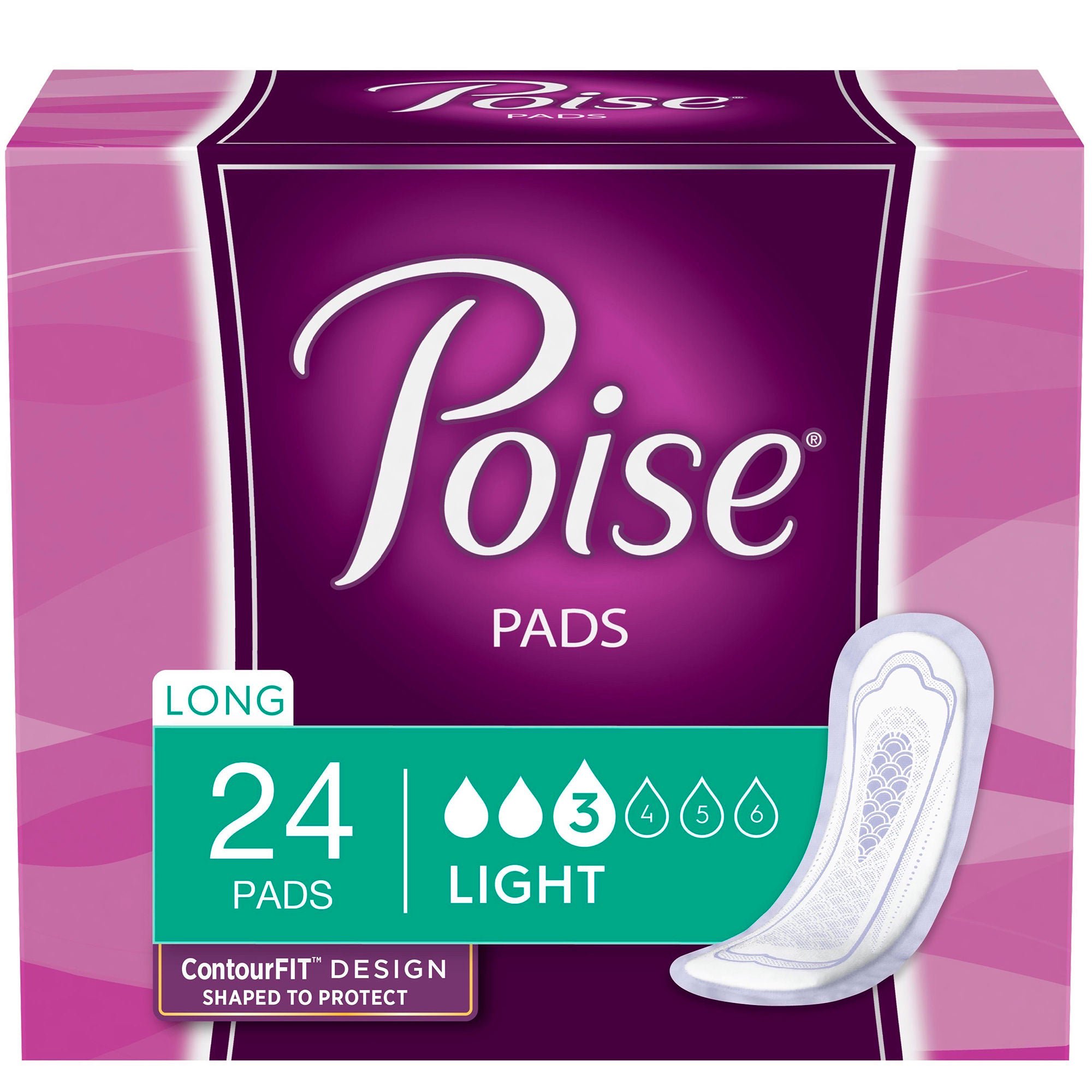 Poise? Bladder Control Pad, Long, Light Absorbency, Absorb-Loc Core, Female