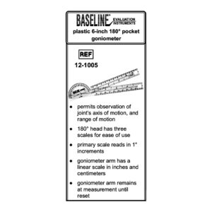 Baseline® 180° Head Plastic Goniometer, 6 Inch Arms - Image 3