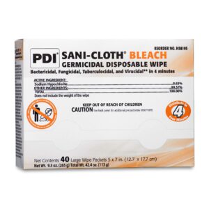 Sani-Cloth? Bleach Germicidal Large Disinfectant Wipes, 5 x 7 Inch - Image 1