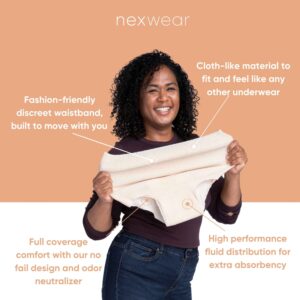 Nexwear Women's Pull-On Absorbent Underwear, Large, Tan - Image 8