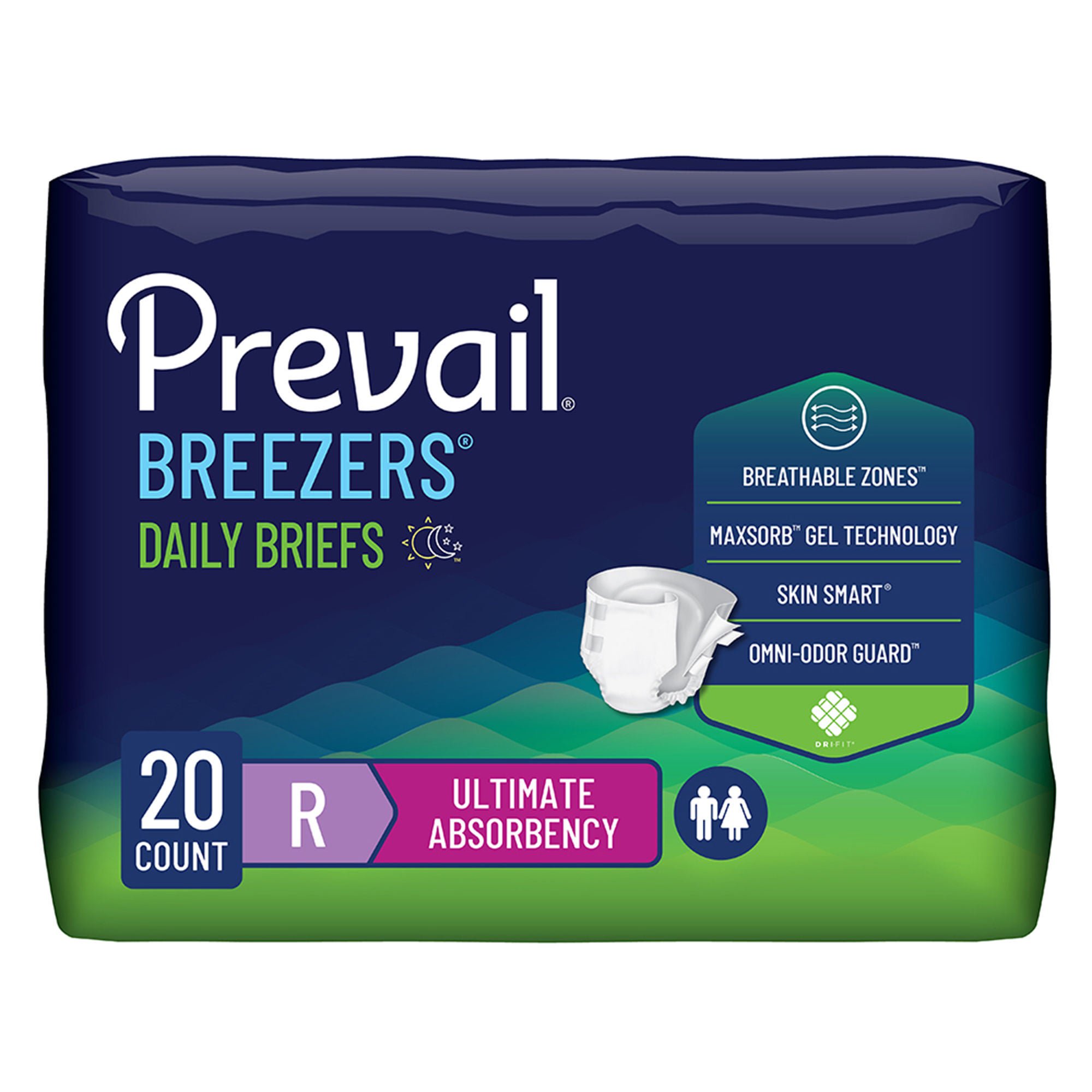 Prevail? Breezers? Ultimate Absorbency Incontinence Briefs, Regular