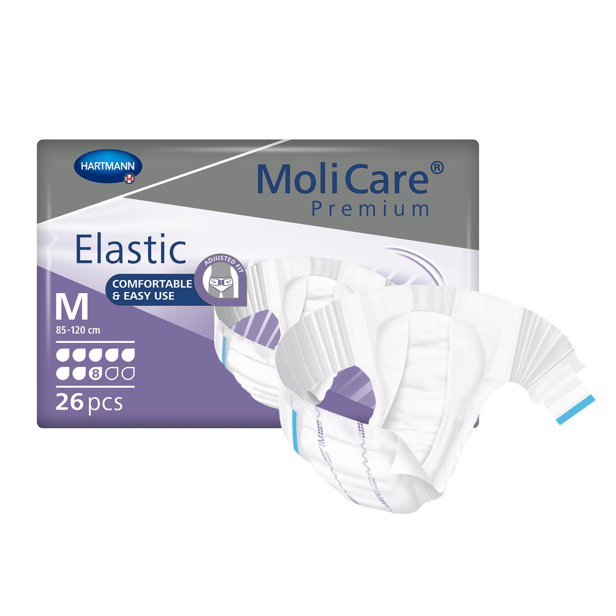 MoliCare? Premium Elastic 8 Drop Absorbency Incontinence Briefs, Medium