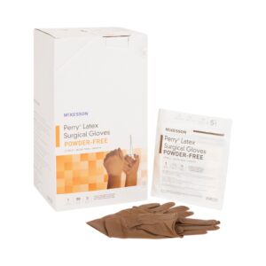 McKesson Perry? Latex Surgical Glove, Size 5.5, Brown - Image 1