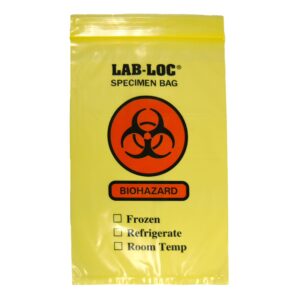 Lab-Loc Specimen Transport Bag, Document Pouch, Zip Close, Yellow Tinted, 6 x 9" - Image 1