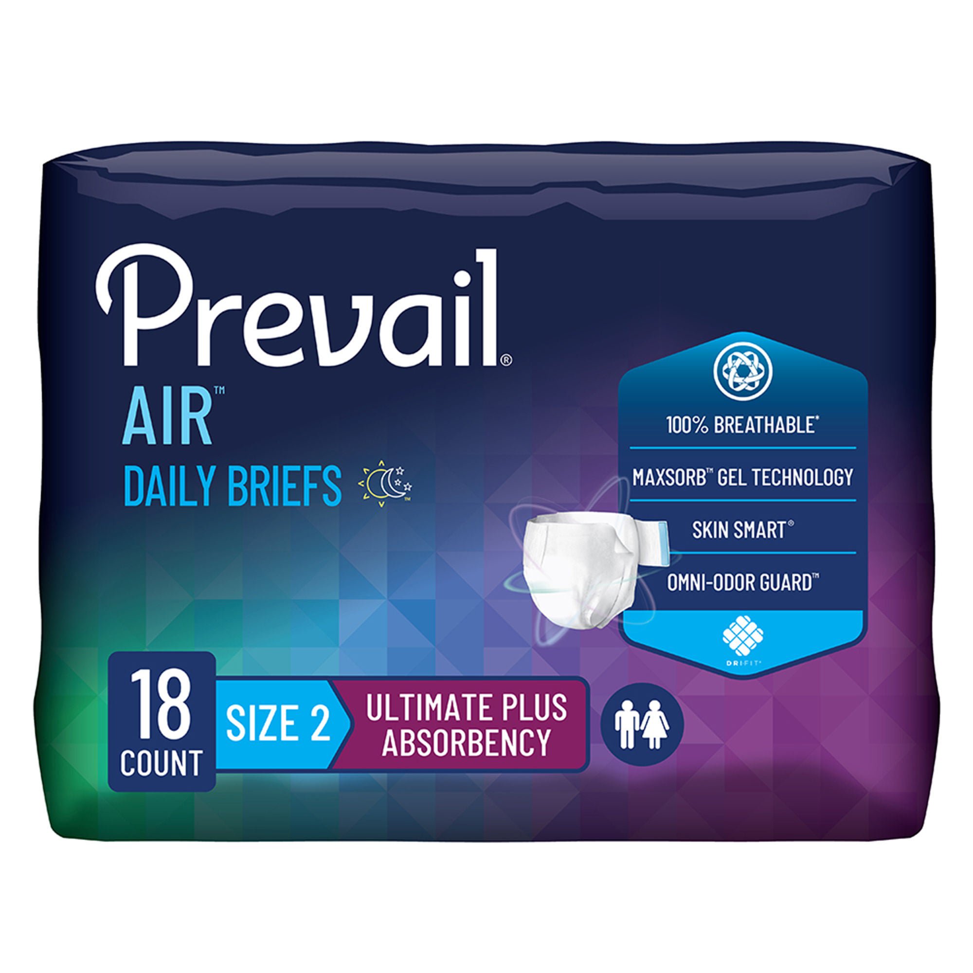 Prevail Air? Stretchable Ultimate Plus Absorbency Briefs, Size 2