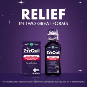 ZzzQuil Night Pain Nighttime Sleep-Aid Pain Reliever Liquid, Midnight Berry - Image 6
