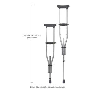 McKesson Underarm Crutches, 4'6" – 6'6" - Image 3