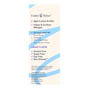 Foster & Thrive? Children's Allergy Loratadine Oral Solution, Grape Flavor - Image 4