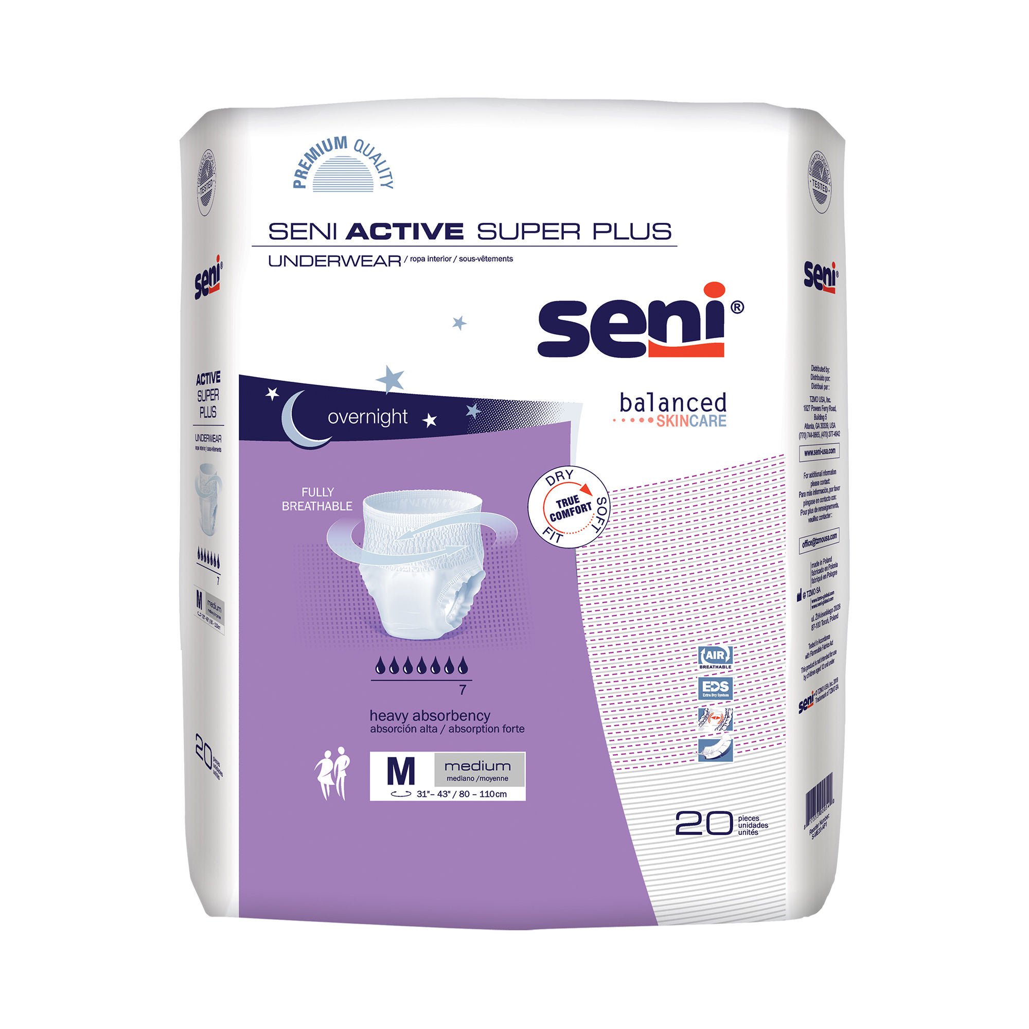 Seni? Active Super Plus Overnight Heavy Absorbent Underwear, Medium
