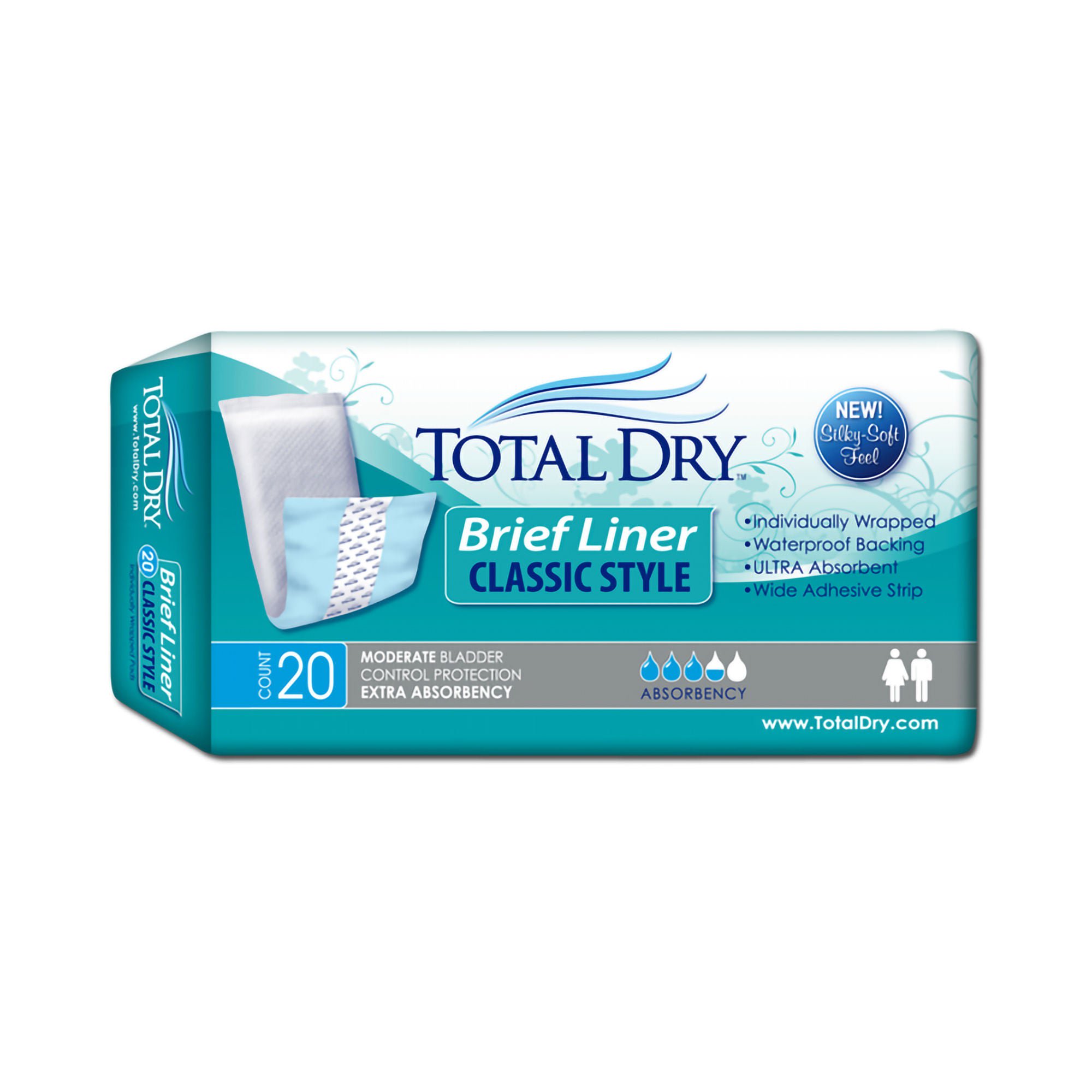 TotalDry? Moderate Extra Absorbency Bladder Control Pad, 4 x 13 Inch