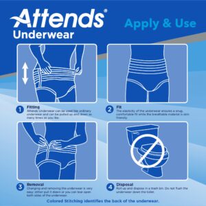 Attends? Care Adult Moderate Absorbent Underwear, Medium, White - Image 4