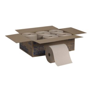 Pacific Blue Basic? Brown Paper Towel, 7-7/8 Inch x 800 Foot, 6 Rolls per Case - Image 1