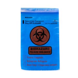 McKesson Specimen Transport Bag, Document Pouch, Zip Close, Blue Tinted, 6 x 9" - Image 1