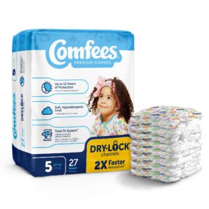 Attends Comfees Premium Baby Diapers, Unisex, Tab Closure, Size 5 - Image 1
