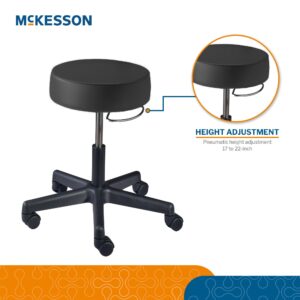 McKesson Round Pneumatic Exam Stool, Black, without Backrest - Image 4