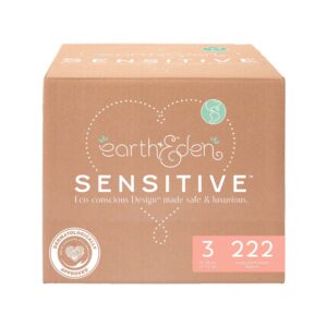 Earth & Eden Sensitive Baby Diapers, Size 3 for Babies Weighing 16 ? 28 lbs. - Image 1
