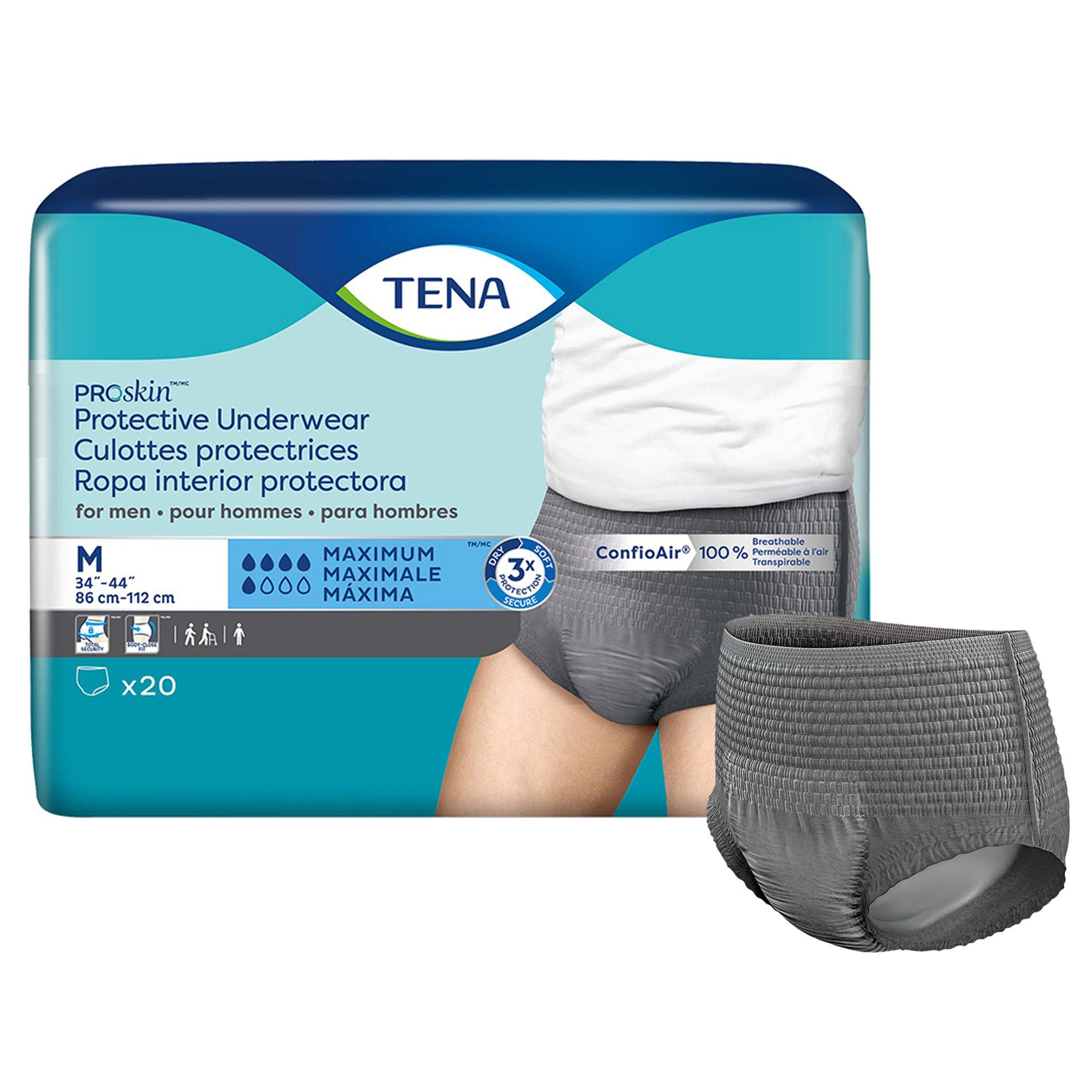 Tena? ProSkin? Maximum Absorbent Underwear for Men, Medium